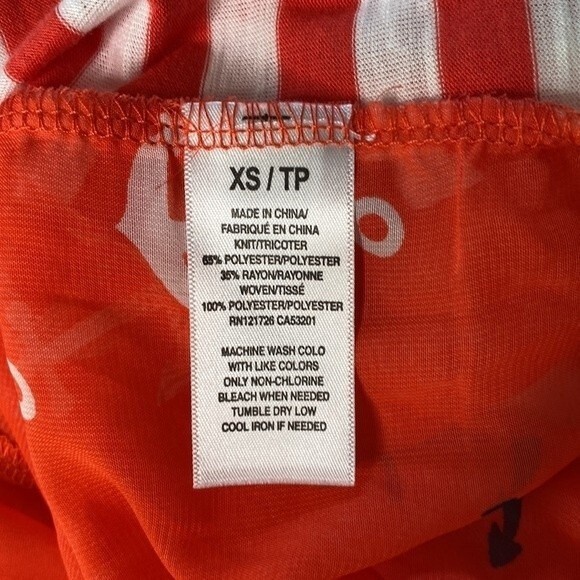 Aeropostale Nautical Stripe Sheer Tie Waist Anchor Print Top Short Sleeve Sailor - Picture 10 of 16